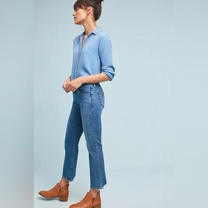 J Brand -Selena midrise crop boot in cerulean blue